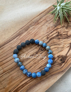 Blue Natural Stone Aromatherapy Bracelet