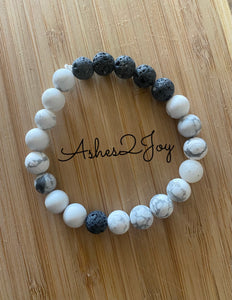 White Grey Aromatherapy Bracelet