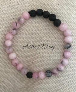 Pink Black Gloss Aromatherapy Bracelet